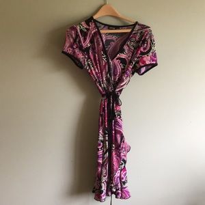 Funky purple wrap dress